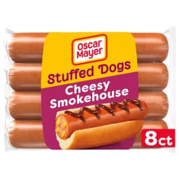 Oscar Mayer Stuffed Dogs, 8 Wieners, for Weeknight Dinners and Easy Grilling, Cheesy Smokehouse, No Fillers or By-Products, 15 oz - Thumbnail 1