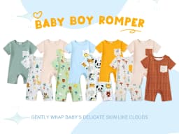 Actgleam Baby Boys Short Sleeve Romper Summer Infant Onesie Unisex Newborn Baby Clothes,Light Blue Zoo,9-12 Months - Thumbnail 6