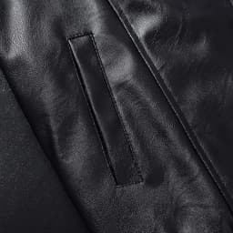 kakina CMSX Men's Autumn and Winter Leather Jacket,Motorcycle Lightweight Round Neck Faux Leather Outwear Slim Solid Color Casual Stylish Coat - Thumbnail 8