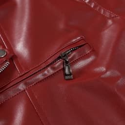 Mens Leather Jackets Casual Faux Leather Motorcycle Jacket Biker Vintage Outwear Red XL - Thumbnail 5