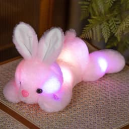 Pink Light Up Rabbit Plush Toy For Children Bedtime Companion Glow Feature Size 13.78X3.15X1.57 Inches Safe Material 0.55 Lb Soothing - Thumbnail 5