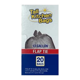 Top Job Basic Kitchen Trash Bags, 13 Gallon, 20 Bags (Flap Tie) - Thumbnail 6