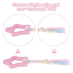 Armscye 5 Pack Puppy Chew Toys for Teething Small Dogs, Pink Rubber Puppy Teething Toys Plush Squeaky Dog Toys for Cleaning Teeth Interactive Pet - Thumbnail 4