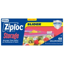 Ziploc® Brand Storage Slider Gallon Bags, Power Shield™ Technology, Expandable Bottom, 68 Count - Thumbnail 8