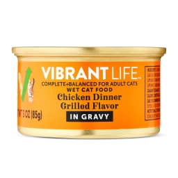 Vibrant Life Chicken Dinner Grilled Flavor Cuts in Gravy Wet Cat Food, 3 oz Can - Thumbnail 1