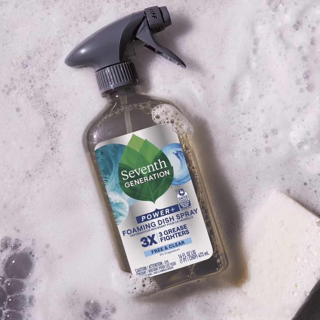 Seventh Generation Foaming Dish Soap Spray, Free & Clear, 16 fl oz - Thumbnail 3