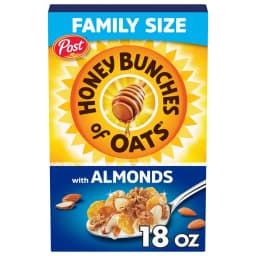 Honey Bunches of Oats with Almonds, Almond Breakfast Cereal, Family Size 18 oz Box - Thumbnail 1