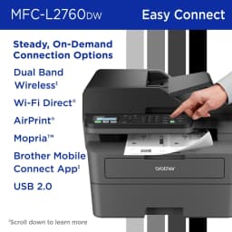 Brother Wireless MFC-L2760DW Compact Monochrome All-in-One Laser Printer with Copy, Scan and Fax, Duplex and Mobile Printing - Thumbnail 7