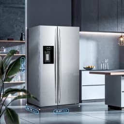 Auseo 21 Cu.ft. 36" Depth French Door Refrigerator with Ice & Water Dispenser, Auto Defrost, Gray Stainless Steel - Thumbnail 7