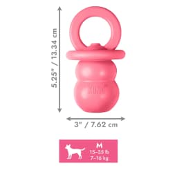 KONG® Puppy Binkie Stuffable Dog Toy, Pink, Medium for Beginner Chewers - Thumbnail 4