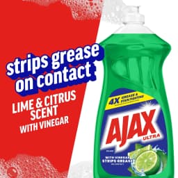 Ajax Ultra Liquid Dish Soap, Mess-Free, Easy-Flip Cap, Lime Scent with Vinegar, 28 fl oz - Thumbnail 2