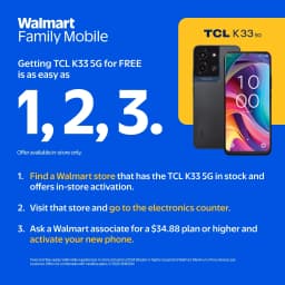 Walmart Family Mobile TCL K33 5G, 64GB, Space Gray, Prepaid Smartphone [Locked to Walmart Family Mobie] - Thumbnail 3