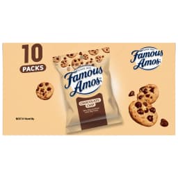 Famous Amos Classic Chocolate Chip Cookies, Bite-size cookies, Sweet Treats, 10 Pack Box, 1oz Bag - Thumbnail 12