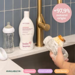 ATTITUDE Baby Dish Soap and Bottle Cleaner, EWG Verified Dishwashing Liquid, No Added Dyes or Fragrances, Tough on Milk Residue and Grease, Vegan - Thumbnail 3