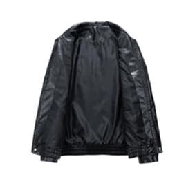 Fashion YLSDY Faux Leather Jacket Men Vintage Motorcycle Jacket Turn down Collar Jacket Zip up Moto Jacket Casual Biker Jacket Black XL - Thumbnail 8