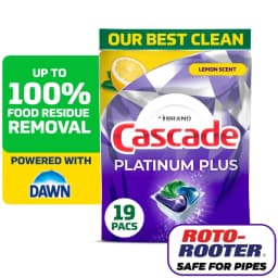 Cascade Platinum Plus Dishwasher Pods, Lemon, 19 Count - Thumbnail 1