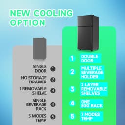 TACOOL 2.5Cu.ft Small Refrigerator Mini Fridge for Dorm with Drink Holder and Egg Tray, Dark Grey - Thumbnail 9