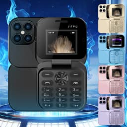 XIAOLE I17 Pro Mini Flip Mobile Phone, Foldable Cell Phone With Fm Radio Magic Voice Speed Dial Vibration, 2 Sim Card Small Display Foldable Cell Phone, Gift For Father'S Day/Mother'S Day， Blue - Thumbnail 6
