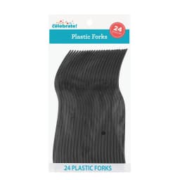 24 Count Black Disposable Plastic Forks by Way To Celebrate - Thumbnail 6