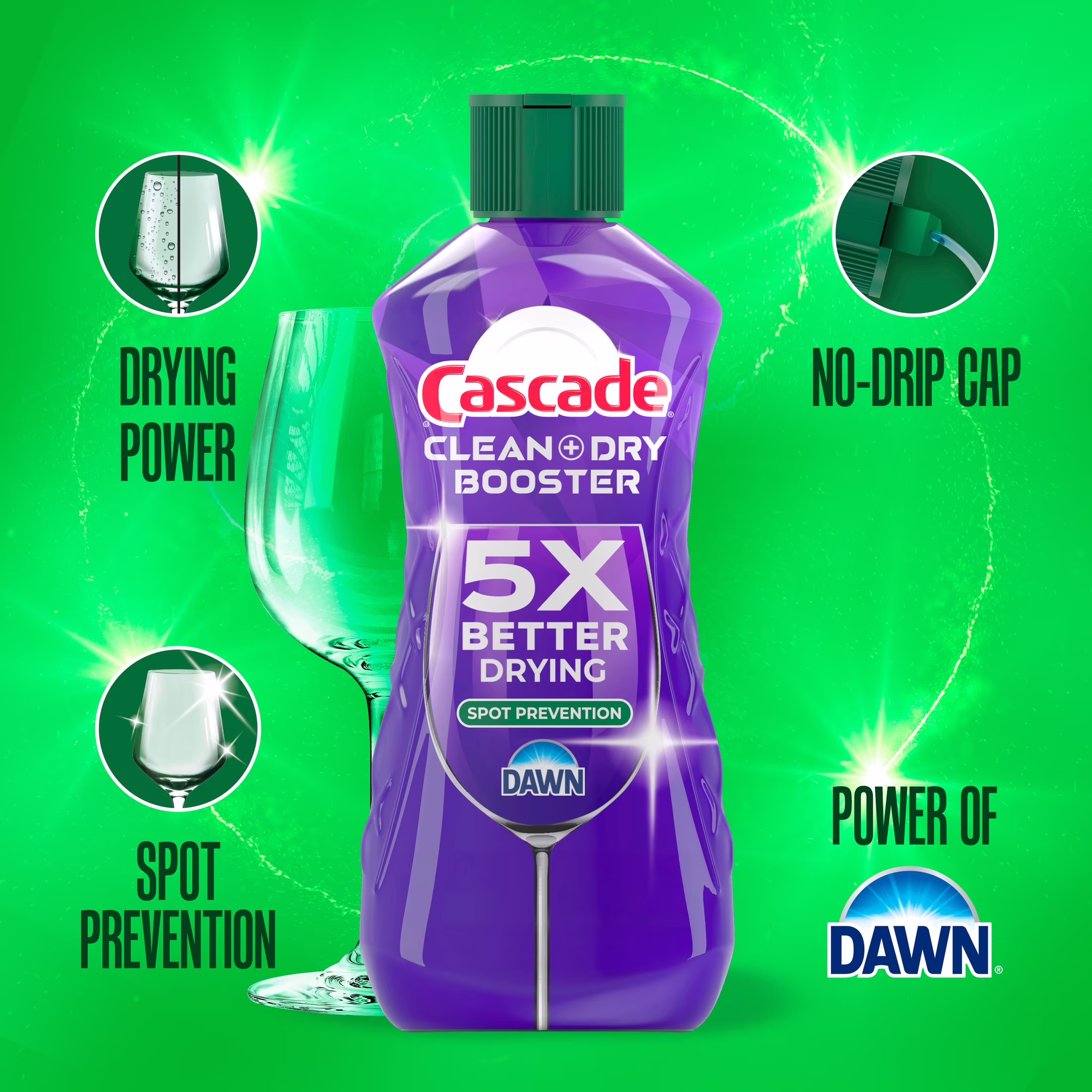 Cascade Rinse Aid Clean & Dry Booster, 8.45oz - Thumbnail 3