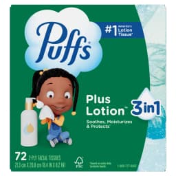Puffs Plus Lotion Facial Tissue, 1 Mega Cube Box, 72 Tissues Per Box - Thumbnail 11