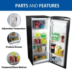 Koolatron Stainless Steel Compact Fridge with Freezer, 6.2 cu ft (176L) - Thumbnail 4