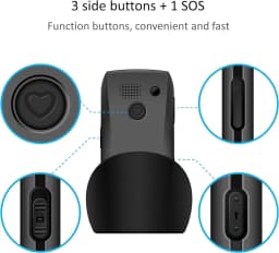 artfone 4G Volte Big Button Cell Phone Unlocked for Seniors Big Buttons LTE Phone for Elderly & Kids, Clear Sound, SOS Button, Convenient USB-C & Charging Dock, Talking Numbers, Black - Thumbnail 4