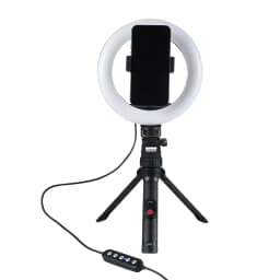 onn LED RGB Ring Light with Tripod Stand, Adjustable Height, Phone Holder & Bluetooth Remote for Selfies, TikTok, YouTube, Zoom, and Makeup - Thumbnail 8