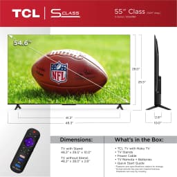 TCL 55” Class S4 Series 4K UHD HDR LED Smart Roku TV (Limited Edition) - 55S41BR - Thumbnail 2
