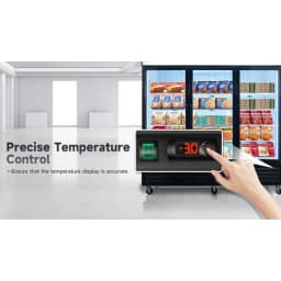 Glass Door Merchandiser Freezer 70 Cu.ft Swing Door Commercial Reach-In Display Freezers with LED Top Panel Upright Freeze Storage - Thumbnail 10