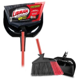 Libman High Power Angle Broom and Dustpan Set with Steel Handle - Thumbnail 1