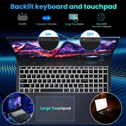 Golzer 17.6 Inch Laptop 16GB RAM 640GB Storage, Windows 11 Student laptop, 4-Core Intel CPU, 100% sRGB FHD Display - Thumbnail 4