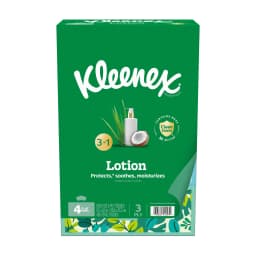 Kleenex Lotion with Coconut Oil 3-Ply Flat Box Facial Tissues, 4 Pack (480 Total Tissues) - Thumbnail 9