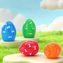 Soft Bouncing Egg Dog Toy with Squeaker, Easter Egg Design Interactive Puppy Toy for Small Dogs, Indoor Outdoor Throw & Play Pet Toy - Thumbnail 7
