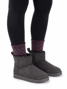MUK LUKS Women's Truvie Faux Suede Cozy Ankle Bootie (Wide Width Available) - Thumbnail 2