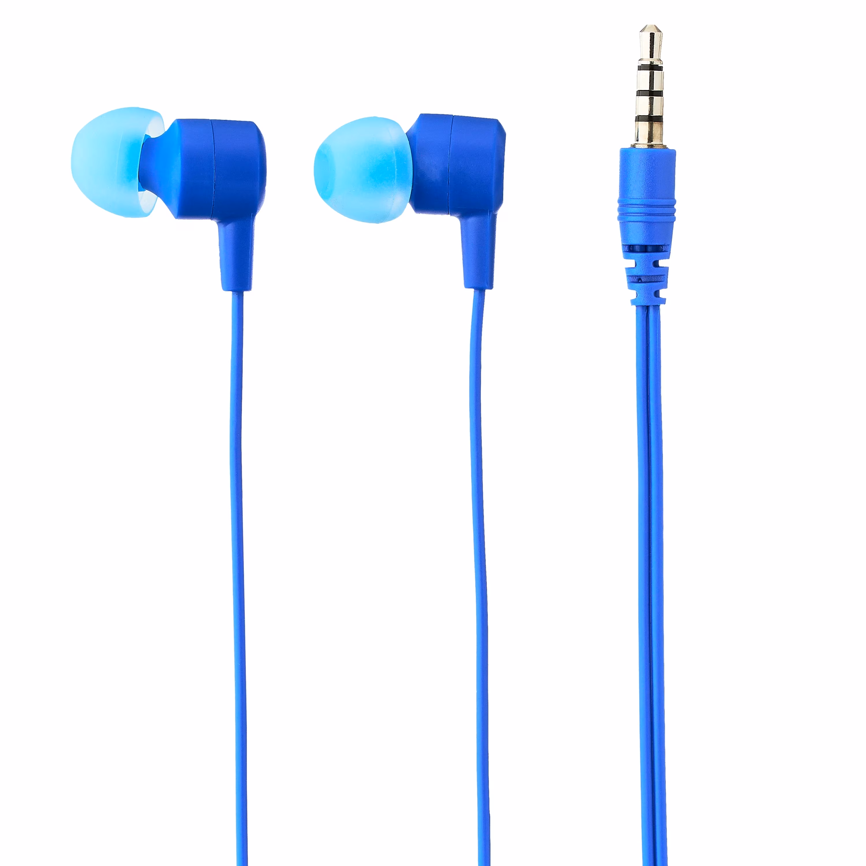 onn Blue Wired Earphones with Microphone and Silicone Ear Tips - Thumbnail 1