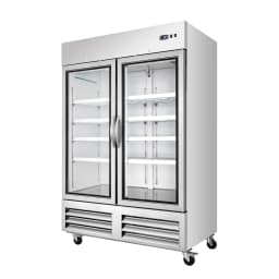 54 in. Commercial Two Glass Door Convertible Reach-In Refrigerator/Freezer with 49 Cu. Ft. Capacity in Stainless Steel, ETL Listed (KM-RIC-2DGD) - Thumbnail 7