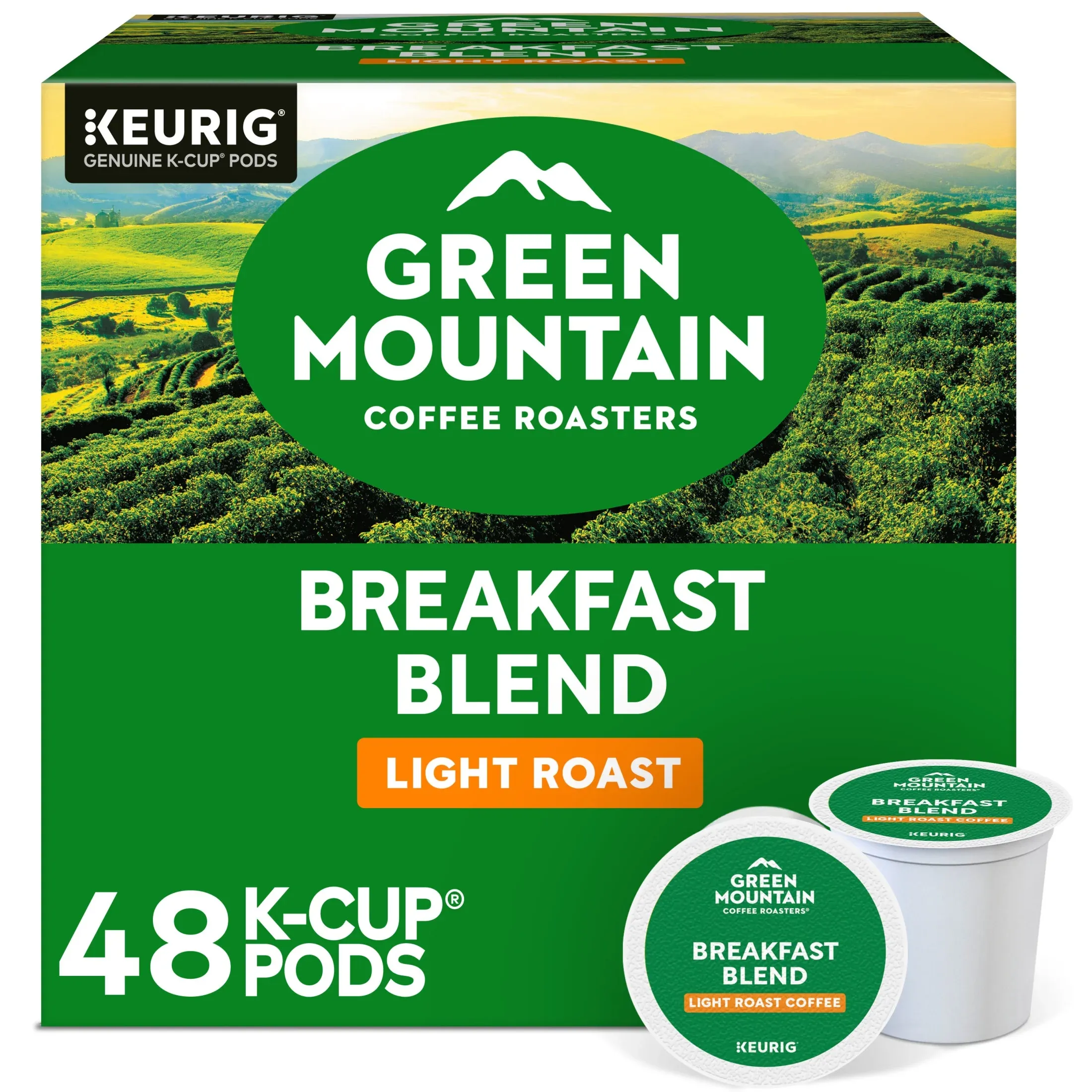 Green Mountain Coffee Roasters, Breakfast Blend Light Roast K-Cup Coffee Pods, 48 Count