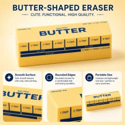 2Pcs Butter Eraser Set Clearance, Cute PVC Food Shaped Erasers, Kawaii Desk Accessories for S*chool Supplies Party Favors S*tudents Stationery Gifts - Thumbnail 6
