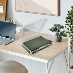 Sorbus Single-Piece Wide Hanging File Organizer Bin Clear Plastic Stackable for Document Storage - Thumbnail 2