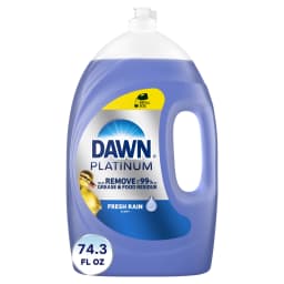 Dawn Platinum Dish Soap Liquid, Dishwashing Liquid, Grease Removal, Fresh Rain, 74.3oz - Thumbnail 1