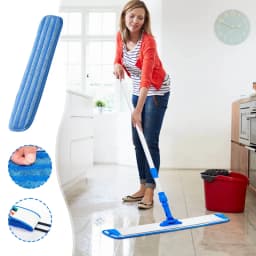 Microfiber Flat Mop Head, Wet and Dry Mop Fittings for Hardwood Floor Cleaning - Thumbnail 5