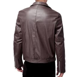 DayScoop Winter Outer Jacket for Men Fashion Outerwear Big & Tall Casual Fall Long Sleeve Leather Motorcycle Zipper Coat Hoodless Faux Tops Plus Size - Thumbnail 4