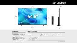 Samsung 65” Class U8000H Series Crystal UHD 4K UHD Samsung Vision AI Companion Smart Tizen TV 2026 - UN65U8000HFXZA - Thumbnail 10