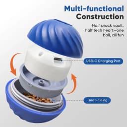 Petbobi Automatic Rechargeable Interactive Dog Ball with Active Rolling Treat Dispensing for Small Medium Dogs, 2.87" Blue - Thumbnail 4