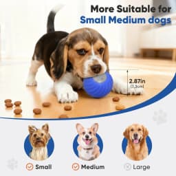 Petbobi Automatic Rechargeable Interactive Dog Ball with Active Rolling Treat Dispensing for Small Medium Dogs, 2.87" Blue - Thumbnail 3