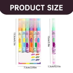 Preplabs 6-Pack Dual Tip Highlighters | Chisel and Fine Tip Color Changing Markers for Bullet Journaling - Thumbnail 3