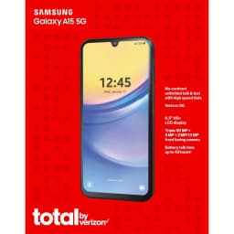 Total by Verizon Samsung Galaxy A15, 128GB, Black - Prepaid Smartphone [Locked to Total By Verizon] - Thumbnail 12