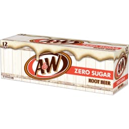 A&W Zero Sugar Root Beer Soda Pop, 12 fl oz, 12 Pack Cans - Thumbnail 5
