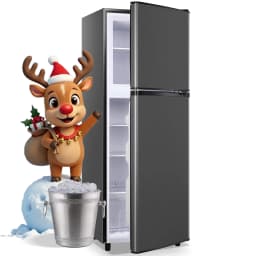 JIEJIA 5.0 Cu.Ft Apartment Size Refrigerators with Separate Freezer, 2 Door Refrigerator, Small Fridge with Freezer, Gray - Thumbnail 1